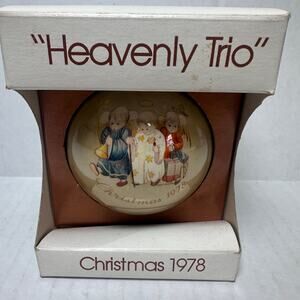 Vintage 1978 "Heavenly Trio" Glass Christmas Ornament